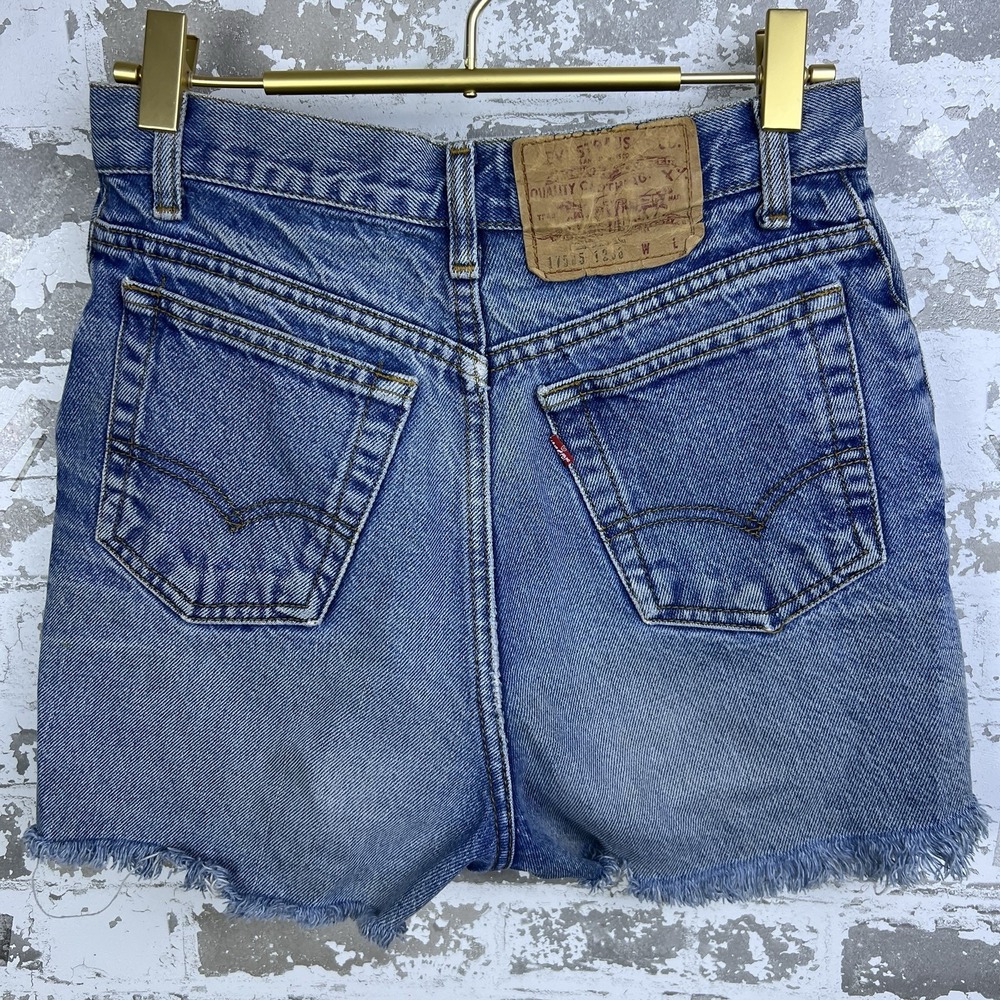 Vtg Levi's 505 Cutoff Shorts Women's 1980's Sz 9 (26 Inch Waist) Weathered Denim